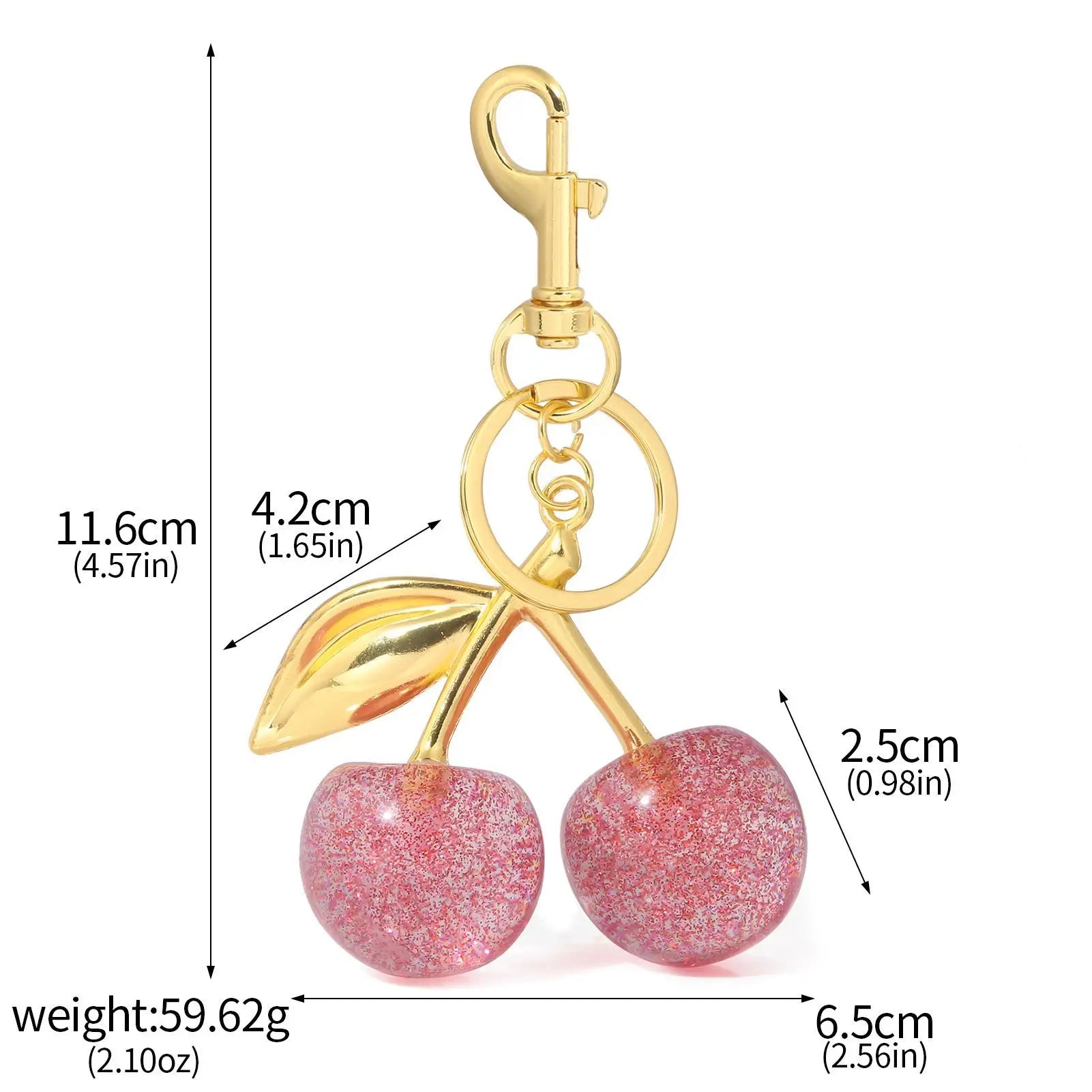 Fashion Delicious Red Cherry Keychain Summer Fruits Cherries Pendant Keyring For Women Men Jewelry Bag Accessories Gift - Fui Fuiu Jewelry