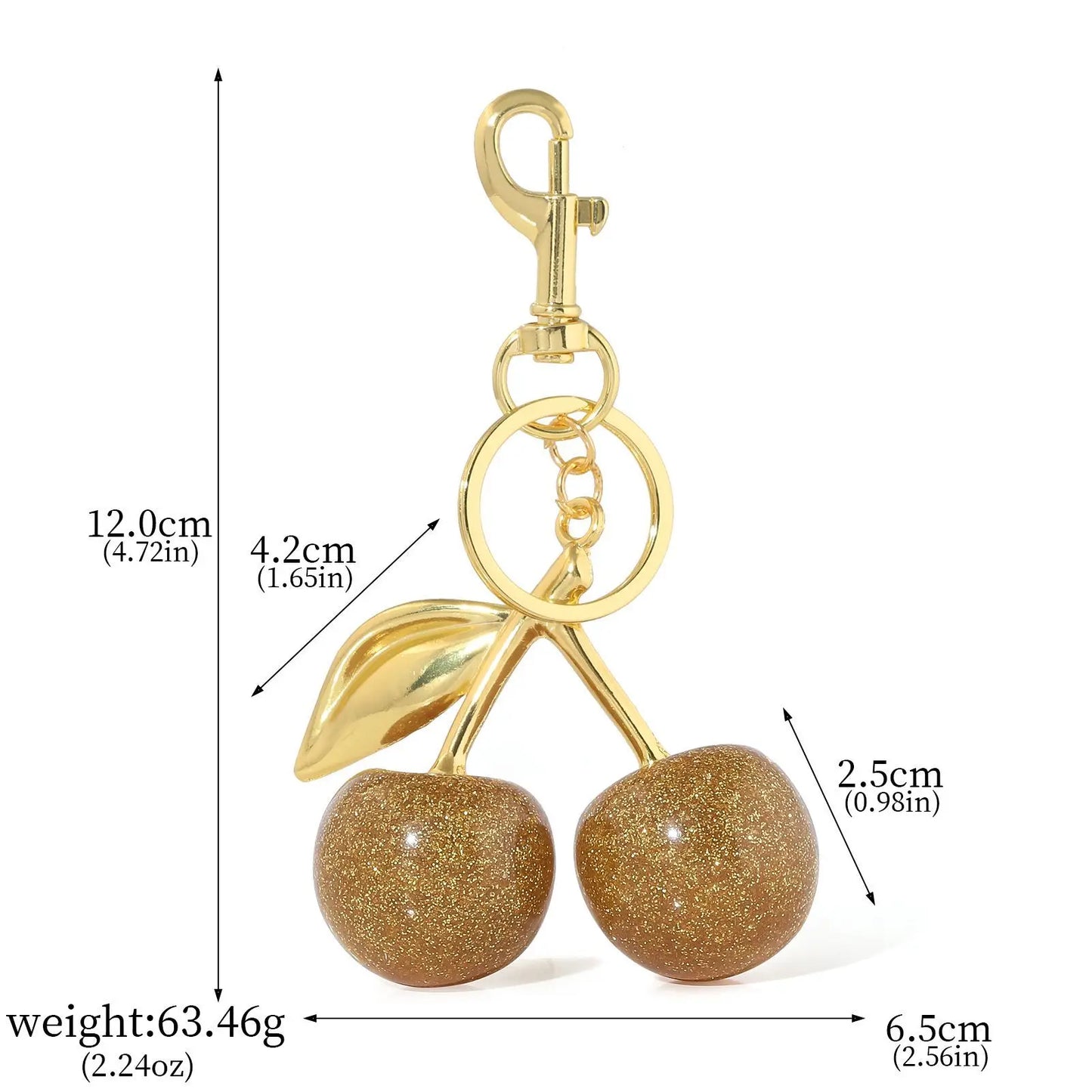 Fashion Delicious Red Cherry Keychain Summer Fruits Cherries Pendant Keyring For Women Men Jewelry Bag Accessories Gift - Fui Fuiu Jewelry