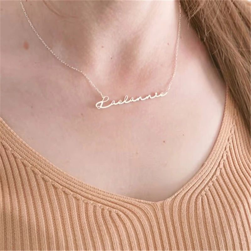 Custom Name Necklace Personalized Golden Choker Stainless Steel Necklaces For Women Man Customized Jewelry Couple Gift - Fui Fuiu Jewelry