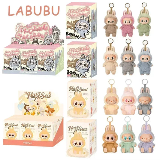 1:1 High Quality Kawaii Monster Labubu Blind Box Series PVC Labubu Macaron Pendant Doll Monster Keychain Birthday Christmas Gift - Fui Fuiu Jewelry