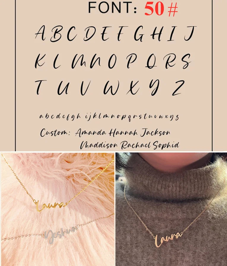 Custom Name Necklace Personalized Golden Choker Stainless Steel Necklaces For Women Man Customized Jewelry Couple Gift - Fui Fuiu Jewelry