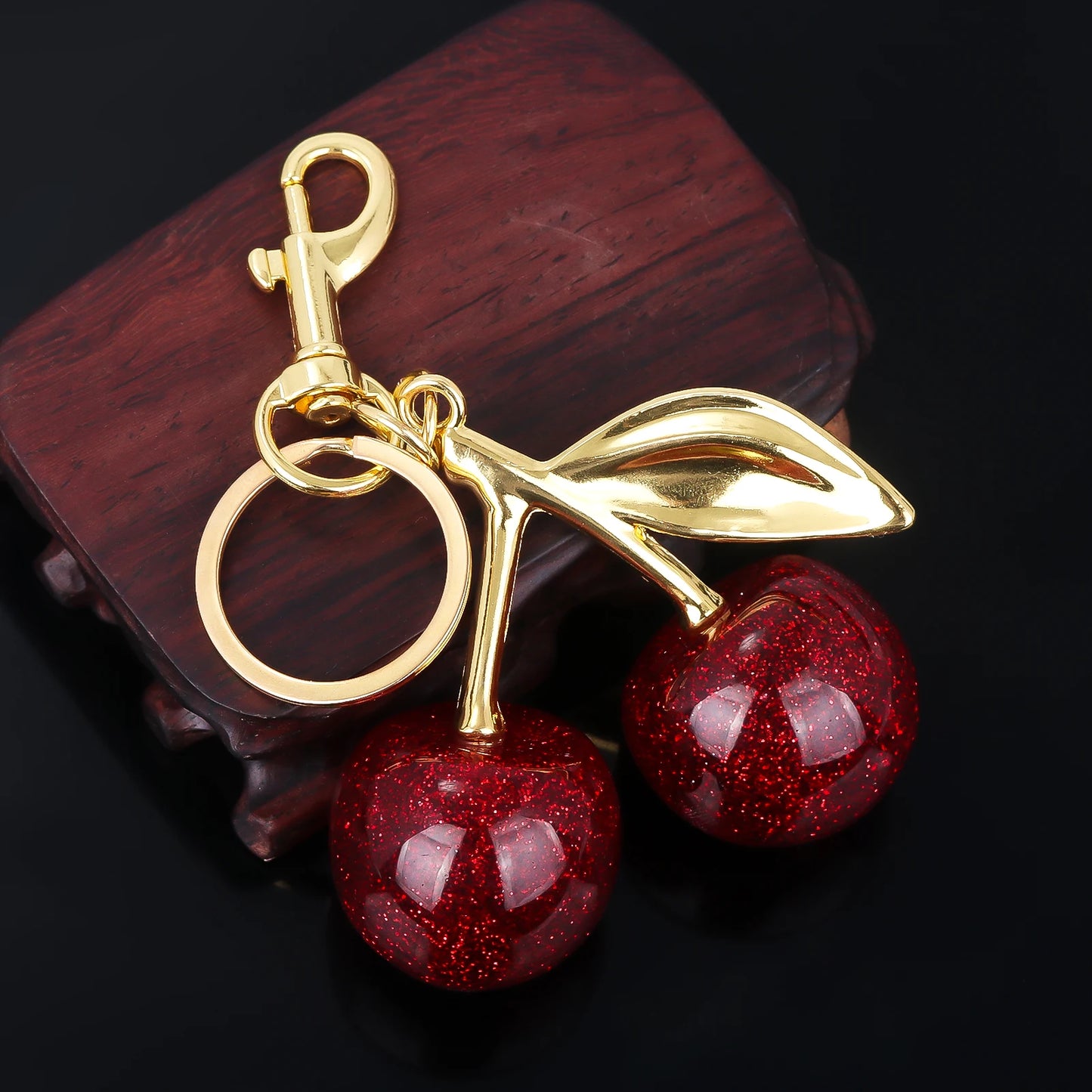 Fashion Delicious Red Cherry Keychain Summer Fruits Cherries Pendant Keyring For Women Men Jewelry Bag Accessories Gift - Fui Fuiu Jewelry
