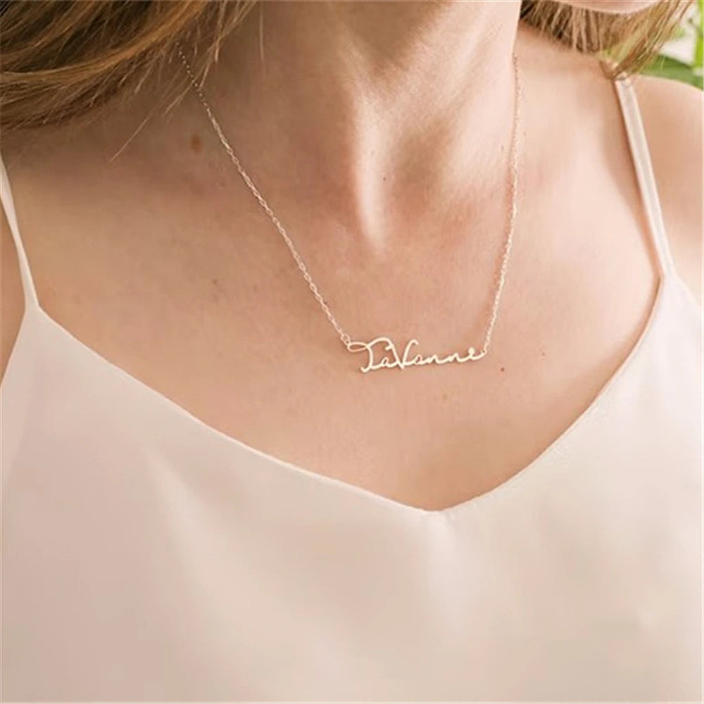 Custom Name Necklace Personalized Golden Choker Stainless Steel Necklaces For Women Man Customized Jewelry Couple Gift - Fui Fuiu Jewelry