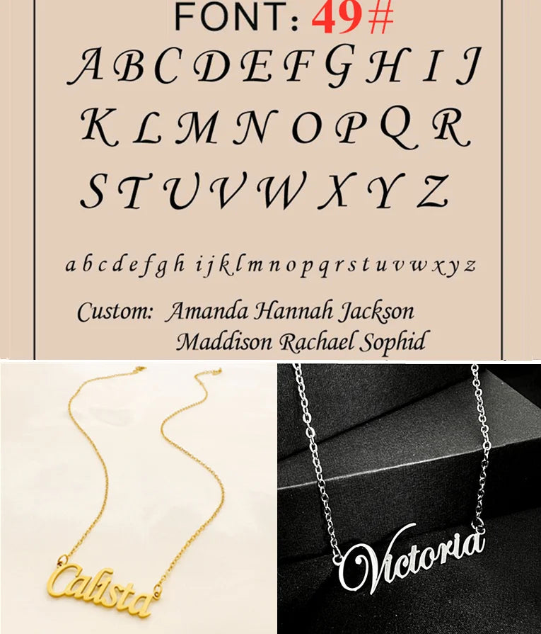 Custom Name Necklace Personalized Golden Choker Stainless Steel Necklaces For Women Man Customized Jewelry Couple Gift - Fui Fuiu Jewelry