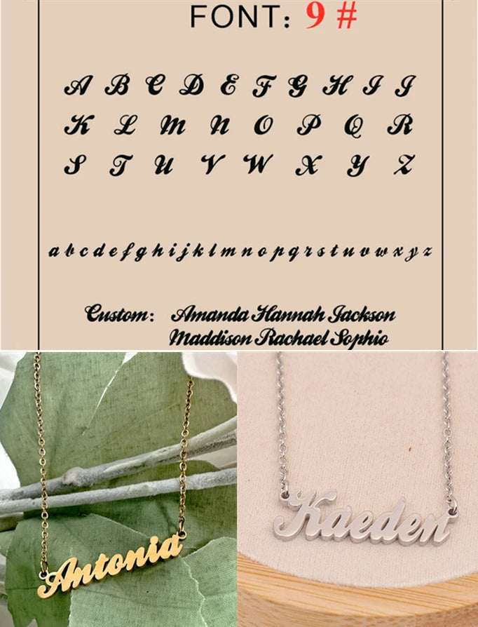 Custom Name Necklace Personalized Golden Choker Stainless Steel Necklaces For Women Man Customized Jewelry Couple Gift - Fui Fuiu Jewelry