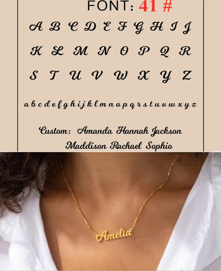 Custom Name Necklace Personalized Golden Choker Stainless Steel Necklaces For Women Man Customized Jewelry Couple Gift - Fui Fuiu Jewelry
