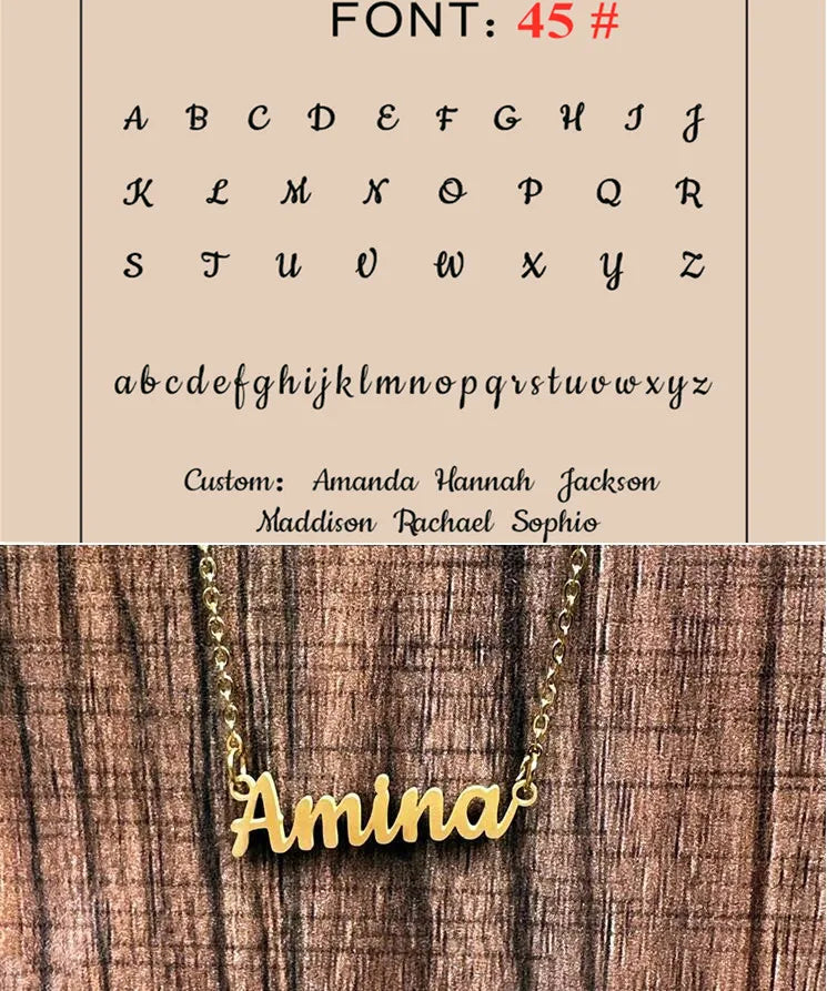 Custom Name Necklace Personalized Golden Choker Stainless Steel Necklaces For Women Man Customized Jewelry Couple Gift - Fui Fuiu Jewelry