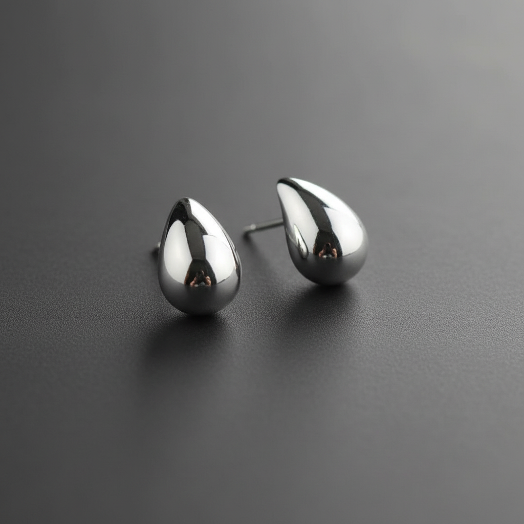Sterling Silver 925 earrings like drops. Aretes Gotas en Plata 925