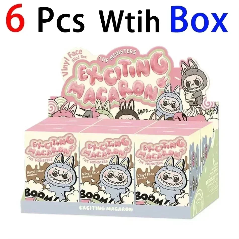 1:1 High Quality Kawaii Monster Labubu Blind Box Series PVC Labubu Macaron Pendant Doll Monster Keychain Birthday Christmas Gift - Fui Fuiu Jewelry