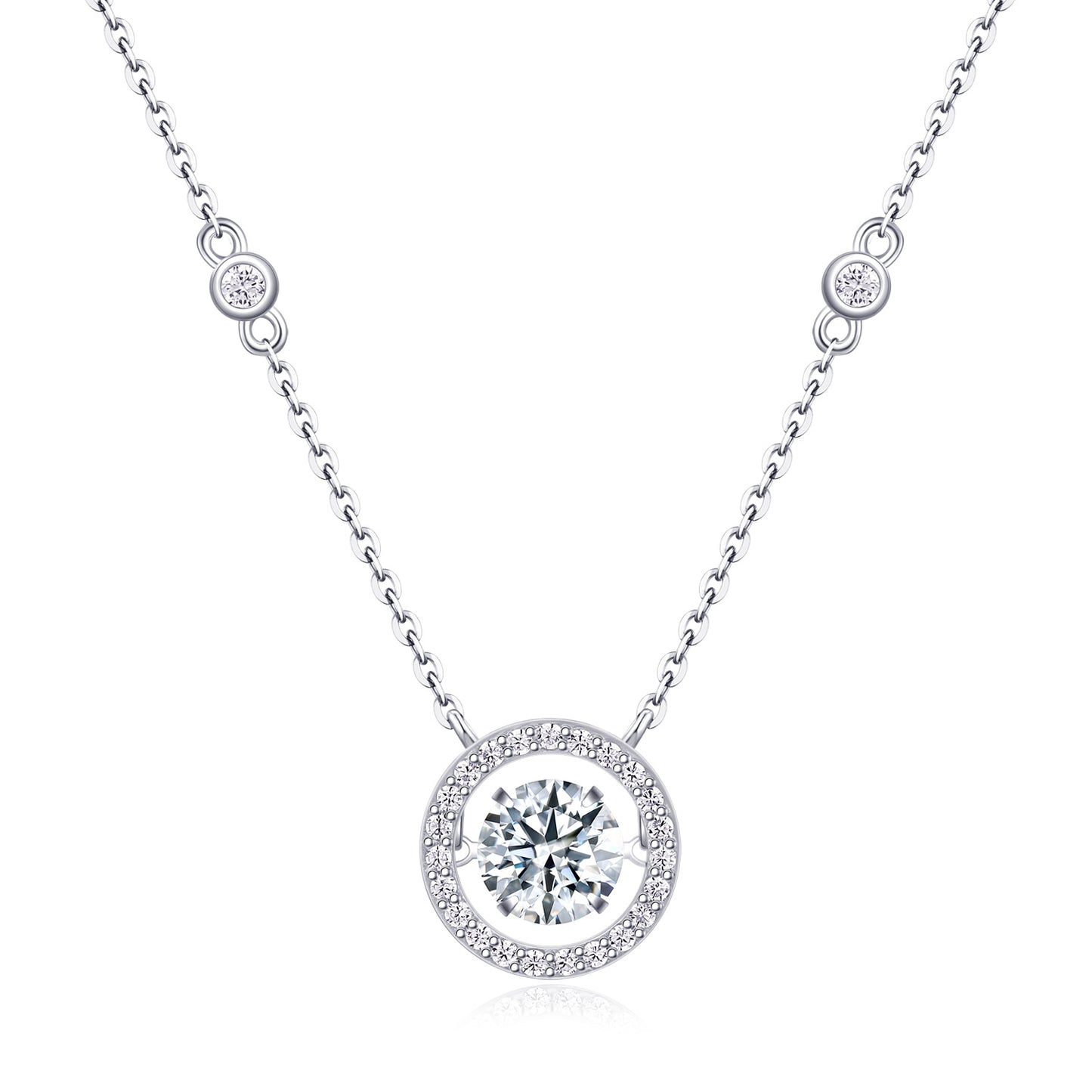 Mobius - A Fashionable And Luxurious Diamond Jewelry Piece  With 1-carat Moissanite S925 Sterling Silver And Platinum-plated Pendant