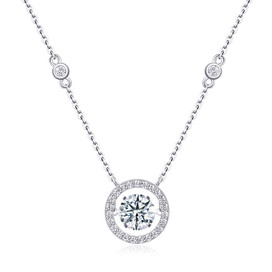 Mobius - A Fashionable And Luxurious Diamond Jewelry Piece  With 1-carat Moissanite S925 Sterling Silver And Platinum-plated Pendant