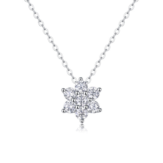 Snowflakes Fluttering - A Fashionable And Luxurious Diamond Jewelry Pendant  With Moissanite S925 Sterling Silver And Platinum Plating