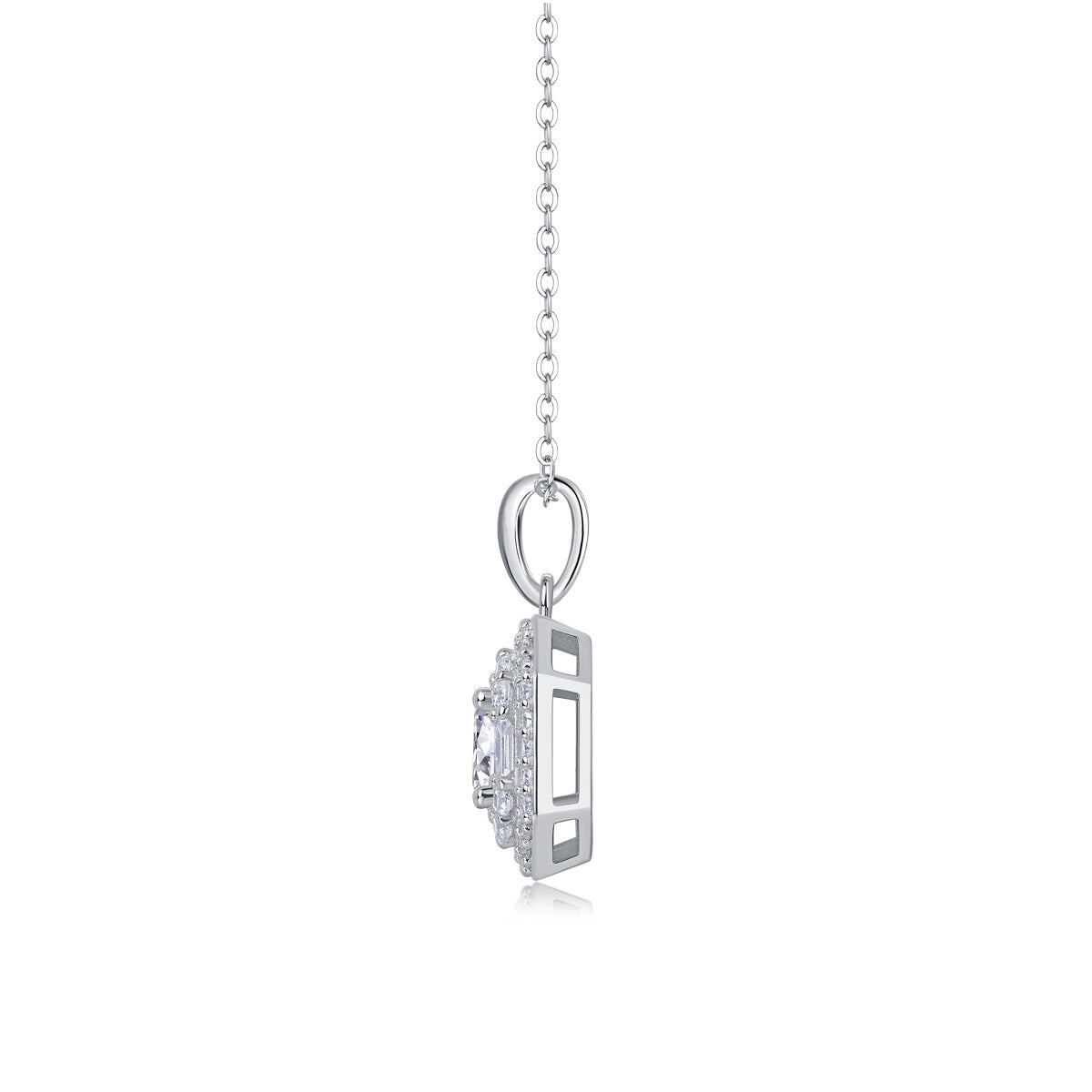Small Square Bag - A Fashionable And Luxurious Diamond Jewelry Piece  With 1-carat Moissan Diamond S925 Sterling Silver And Platinum-plated Pendant