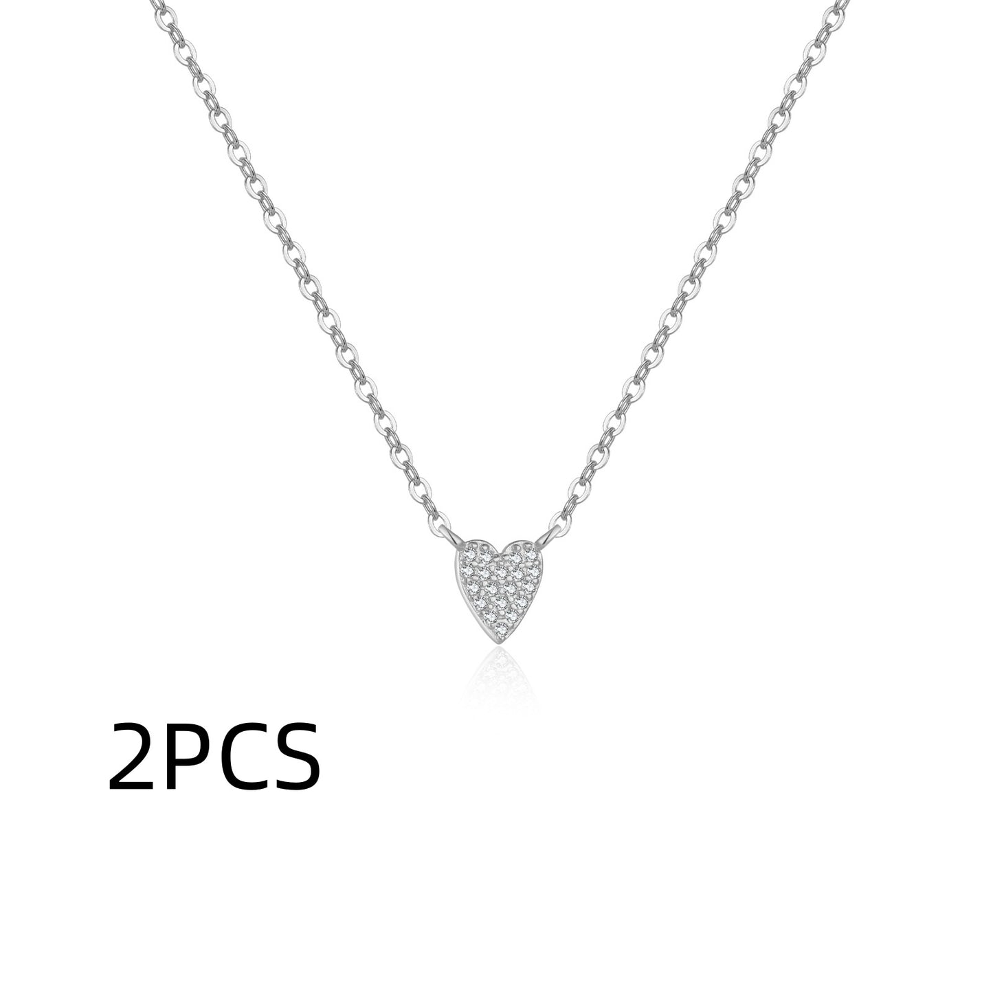 S925 Loving Heart In Sterling Silver Diamond Heart-shaped Pendant Necklace