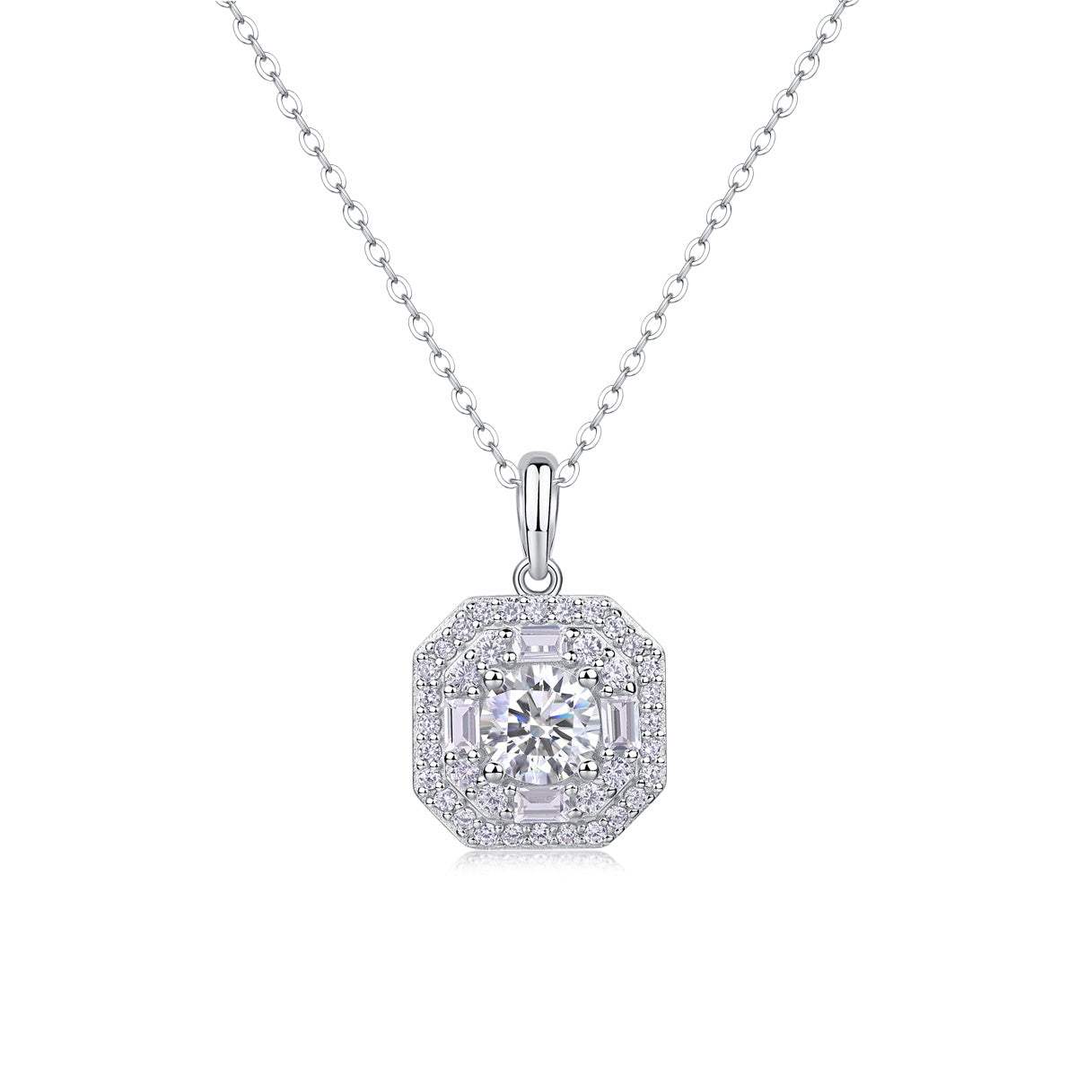 Small Square Bag - A Fashionable And Luxurious Diamond Jewelry Piece  With 1-carat Moissan Diamond S925 Sterling Silver And Platinum-plated Pendant