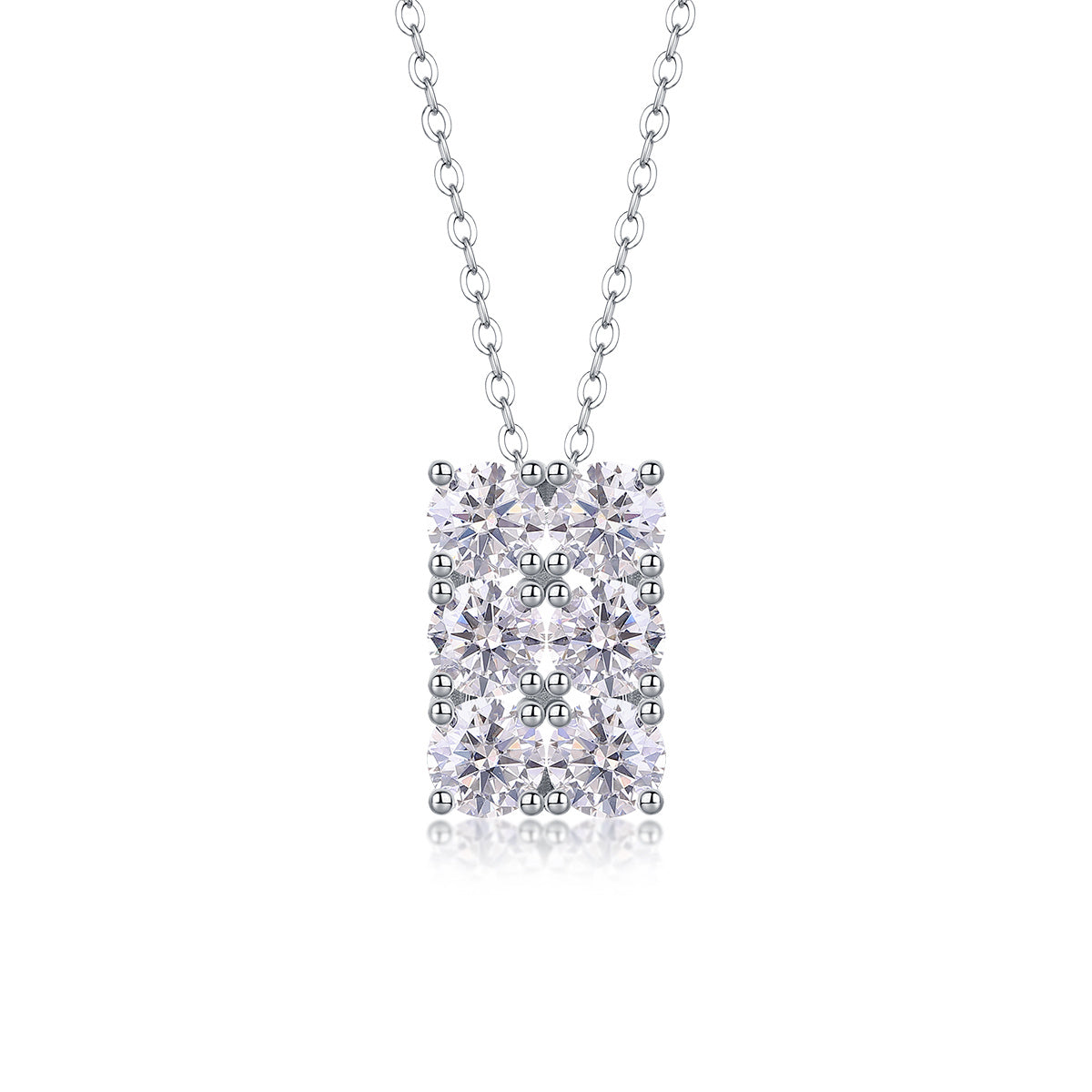 Grand Round - A Fashionable And Luxurious Diamond Jewelry Piece Set With 0.5-carat And 0.3-carat Moissan Diamonds, S925 Sterling Silver And Platinum-plated Pendant