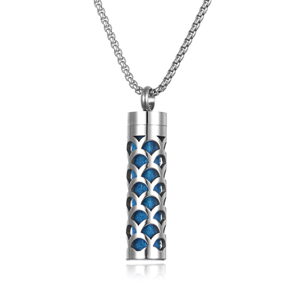 Aromatherapy Pendant Perfume Bottle Essential Oil Titanium Steel necklace
