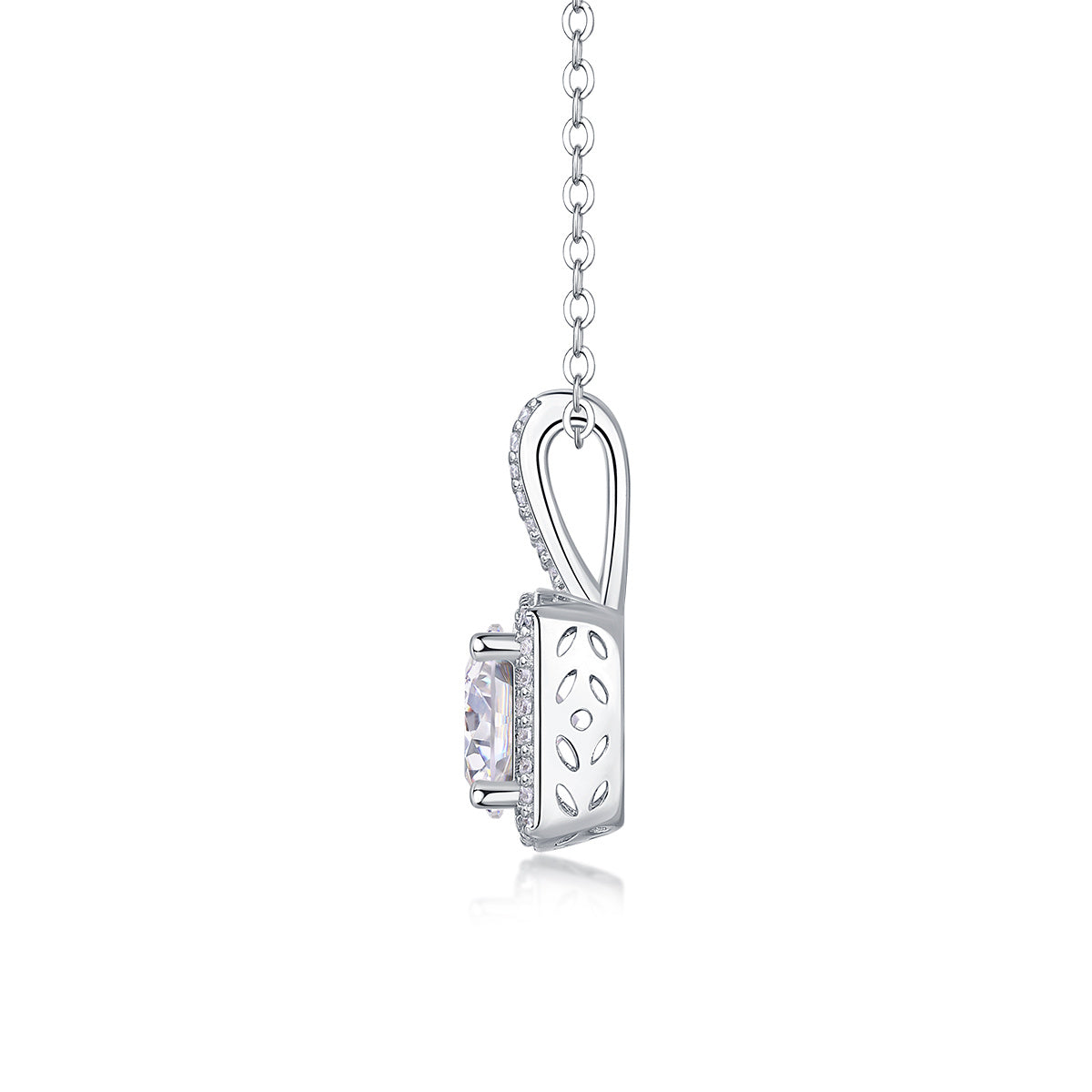 Small Square Diamond - A Fashionable And Luxurious Diamond Jewelry Piece  With 2-carat Moissanite S925 Sterling Silver And Platinum-plated Pendant