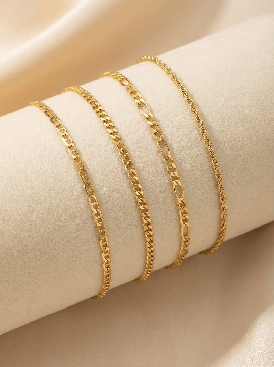 Ankles tobilleras esclavas 14K Gold filled Brasilian Gold chain