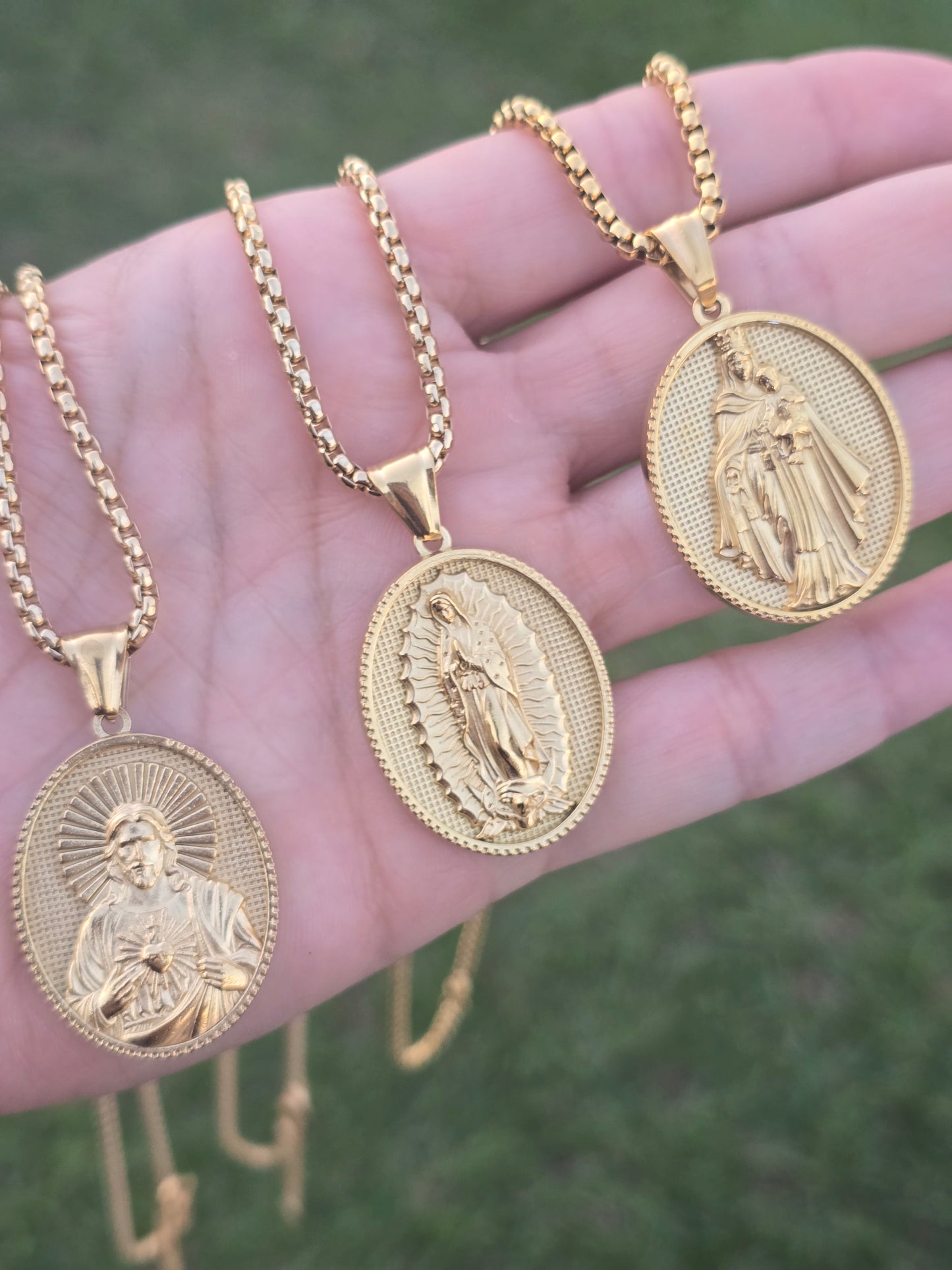 Virgen Mary Necklaces stainless steel  crucifijo acero