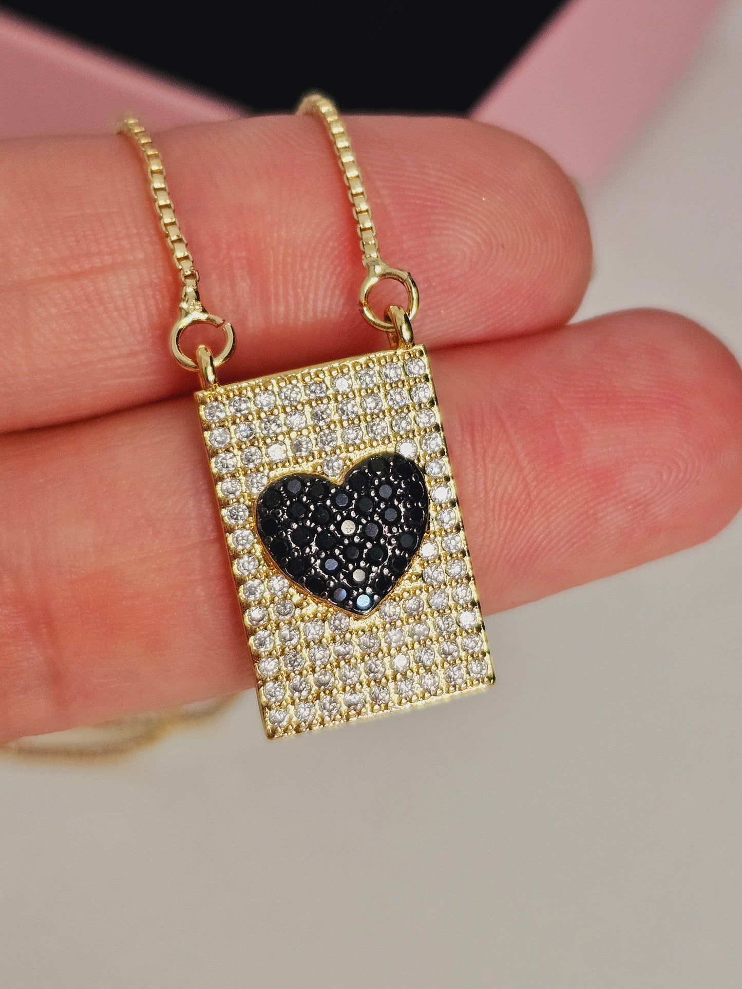 Heart with full zirconia necklace