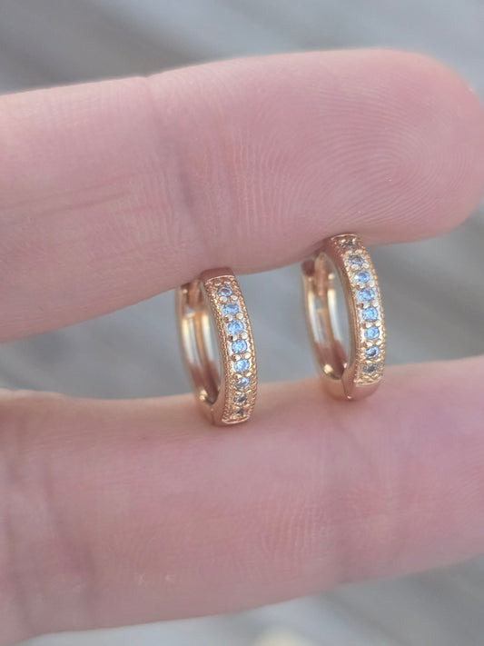 Earring 14K Gold Brasilian hoops and brilliants ring aros zarcillos aretes en gold filled - Fui Fuiu Jewelry