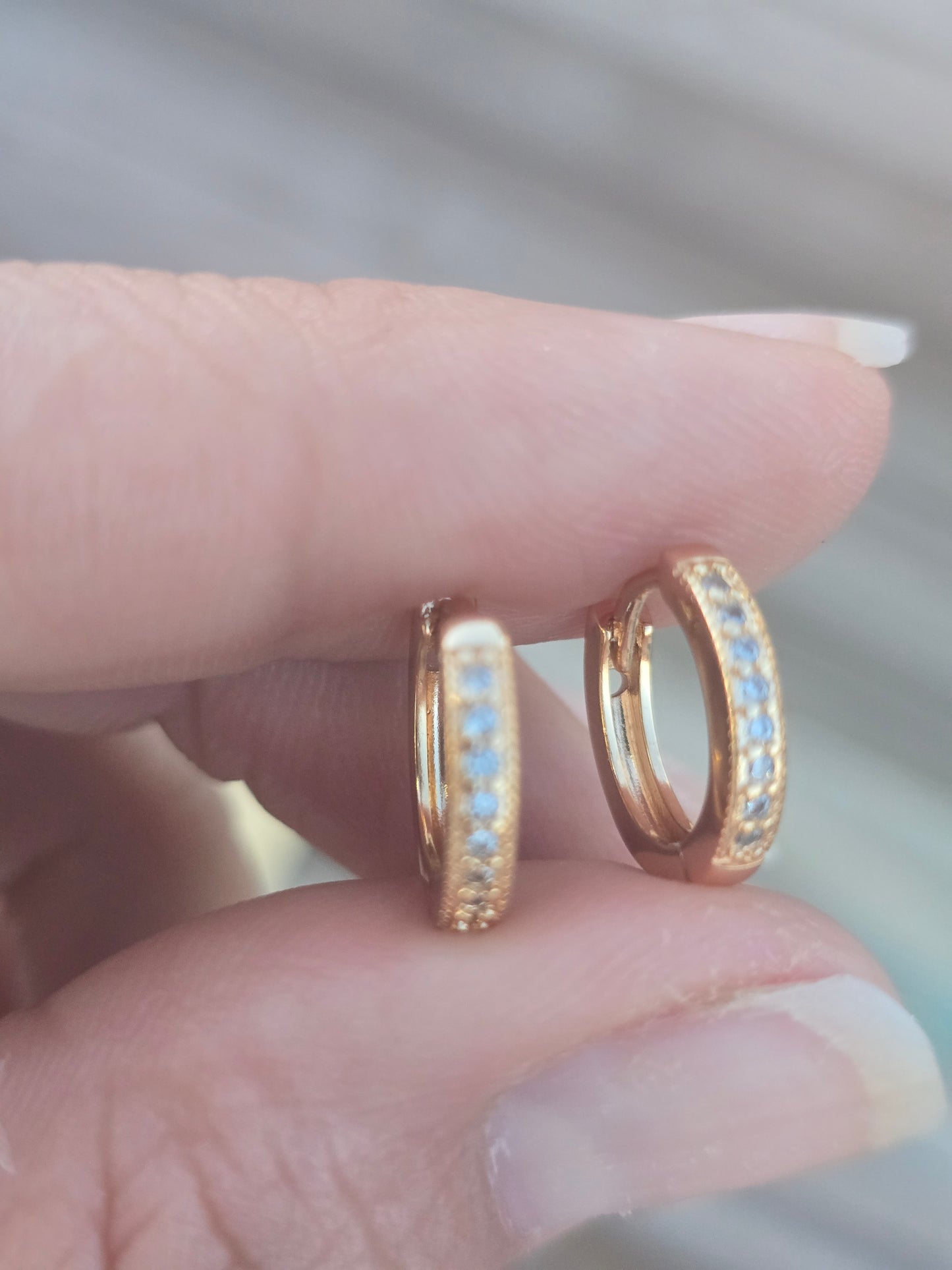 Earring 14K Gold Brasilian hoops and brilliants ring aros zarcillos aretes en gold filled - Fui Fuiu Jewelry
