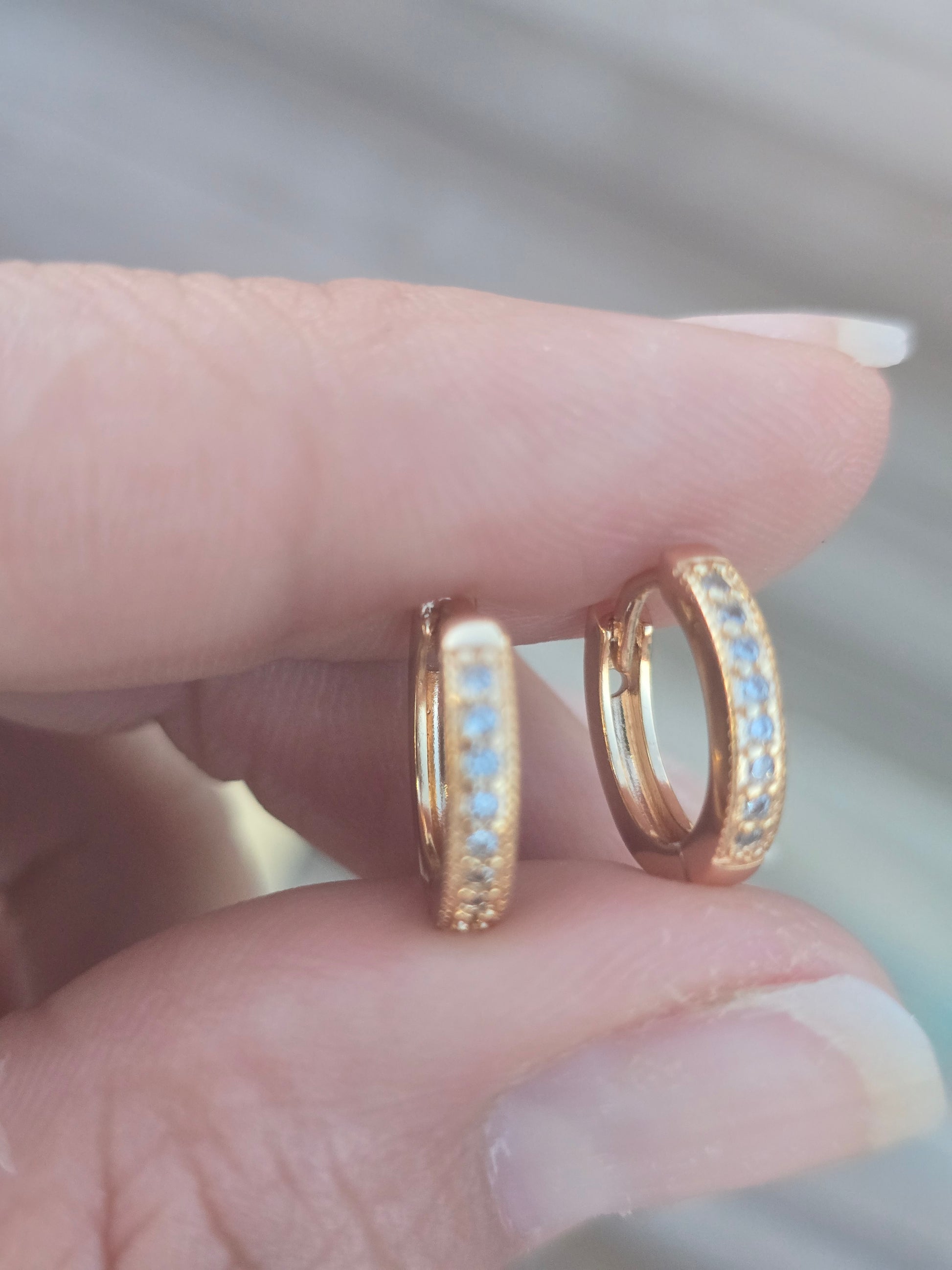 Earring 14K Gold Brasilian hoops and brilliants ring aros zarcillos aretes en gold filled - Fui Fuiu Jewelry