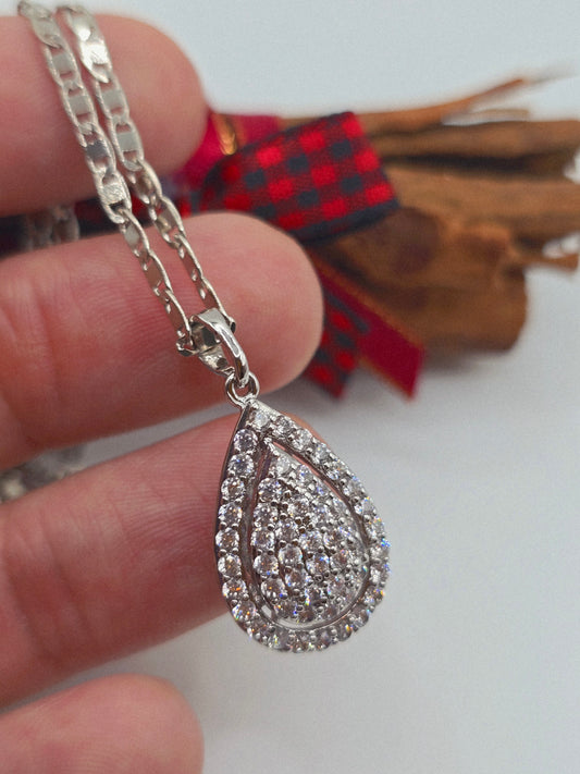 Zirconia Drop Necklace silver cadenas plateada gotas con zirconia
