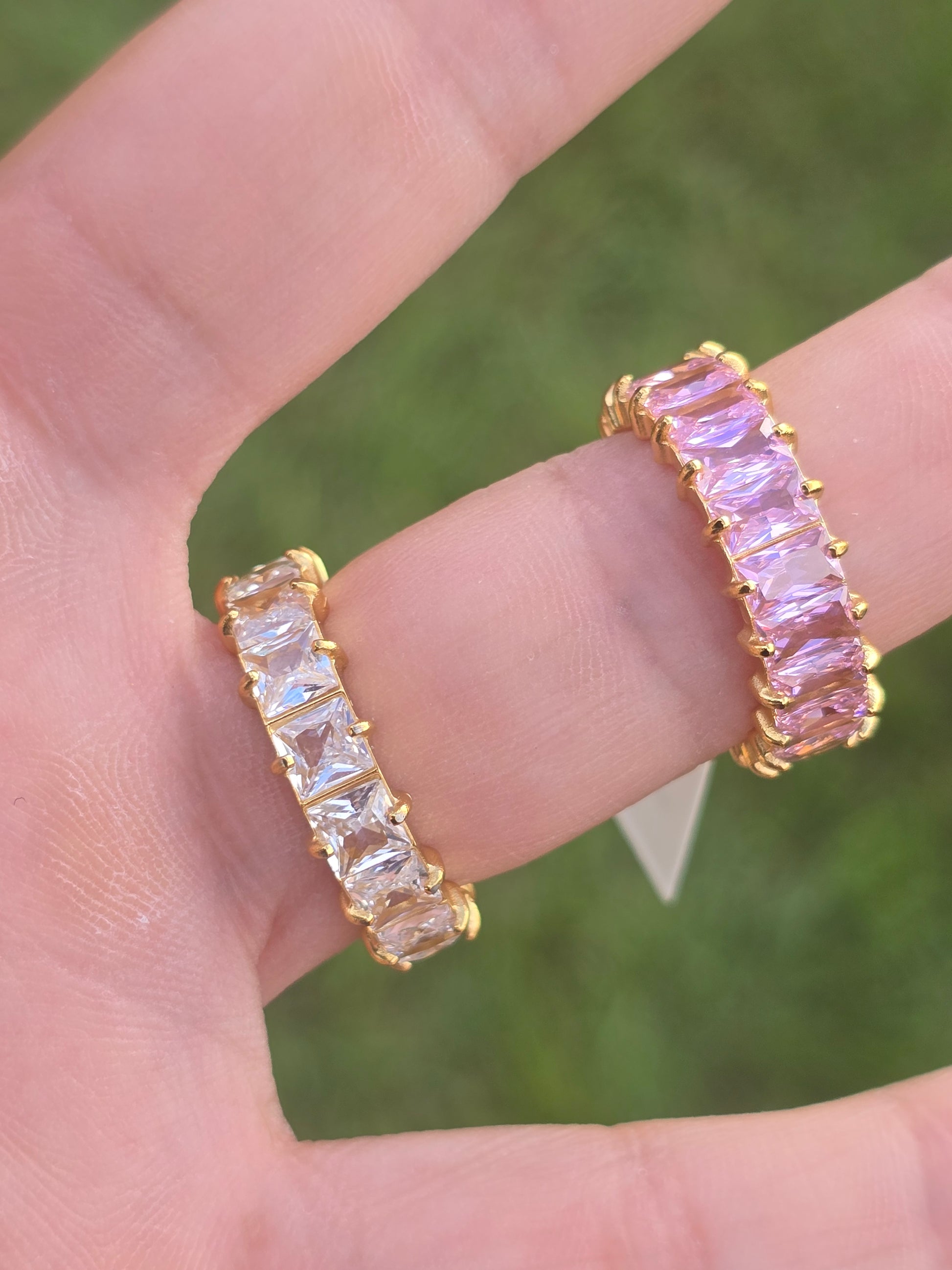 Anillo de cristales rings crystal full color colorfully acero stainless steel ring - Fui Fuiu Jewelry