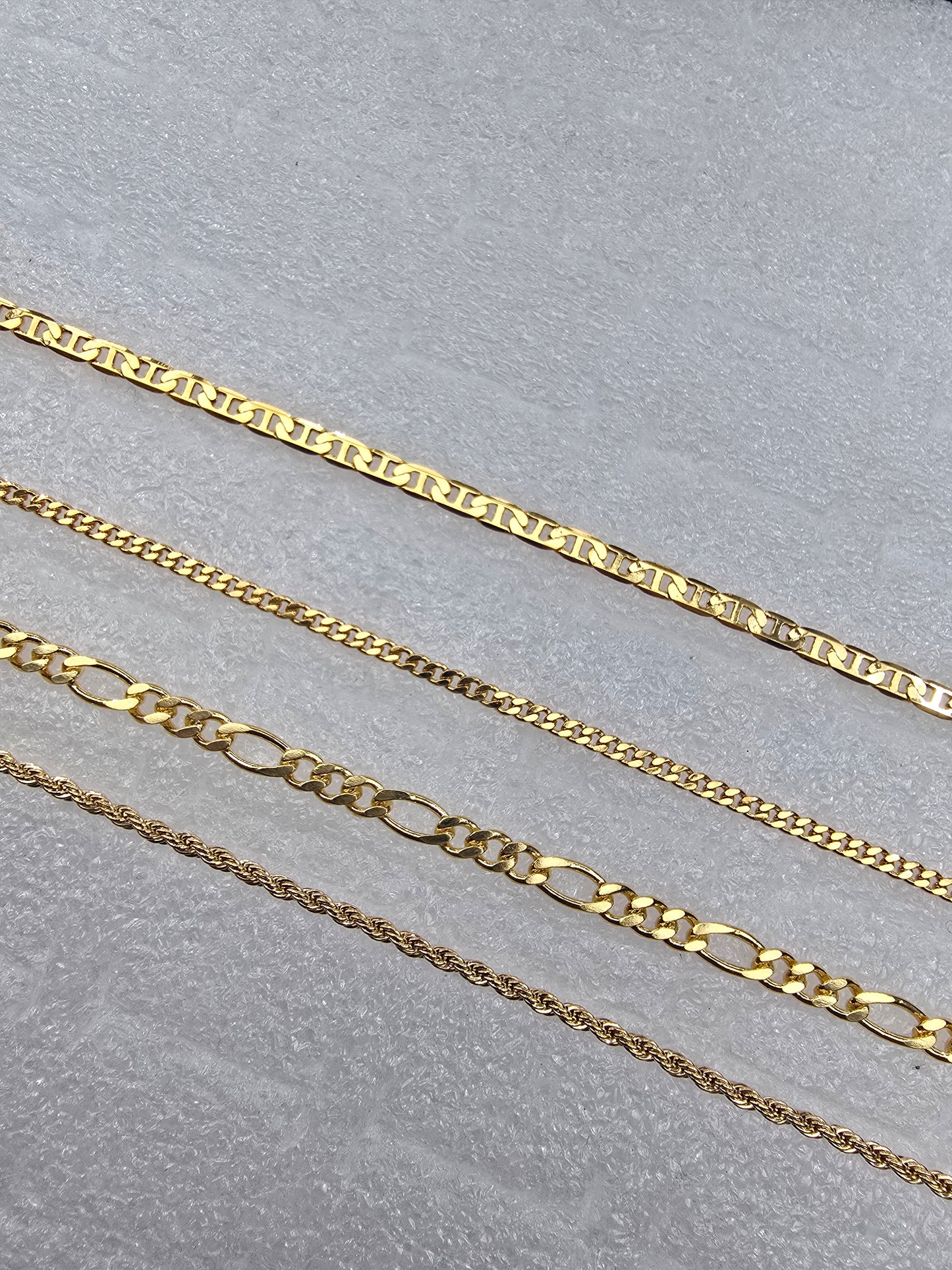 Ankles tobilleras esclavas 14K Gold filled Brasilian Gold chain