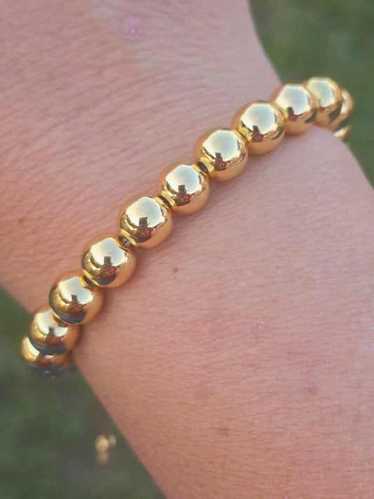 Pulsera de balines ajustable dorada bracelets beaded gold