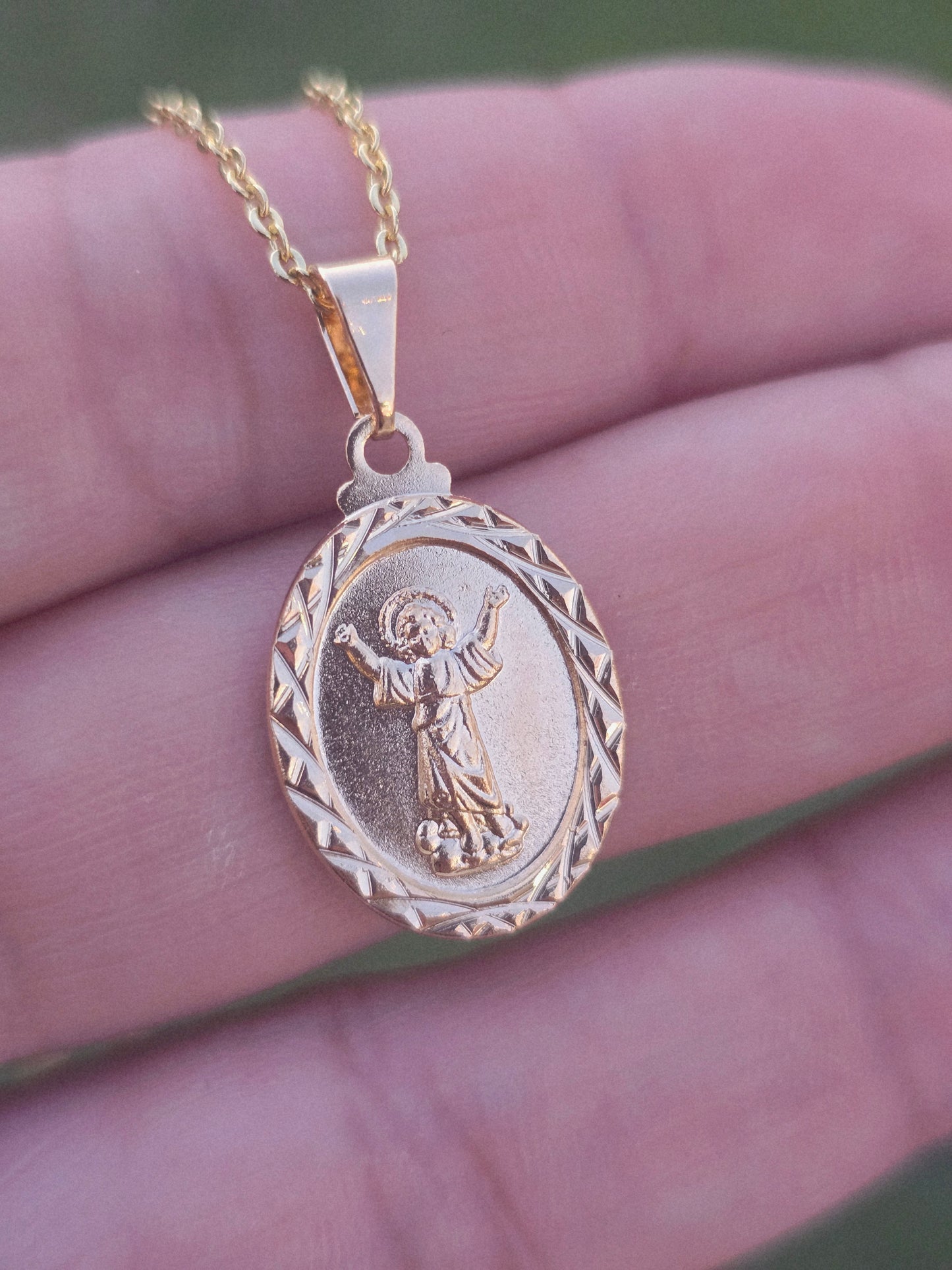 Divino niño necklace 14K Gold Filled, cadena virgen de Gudalupe. 14K Oro Laminado
