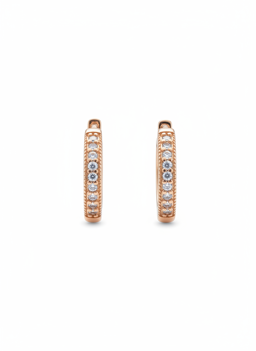 Earring 14K Gold Brasilian hoops and brilliants ring aros zarcillos aretes en gold filled