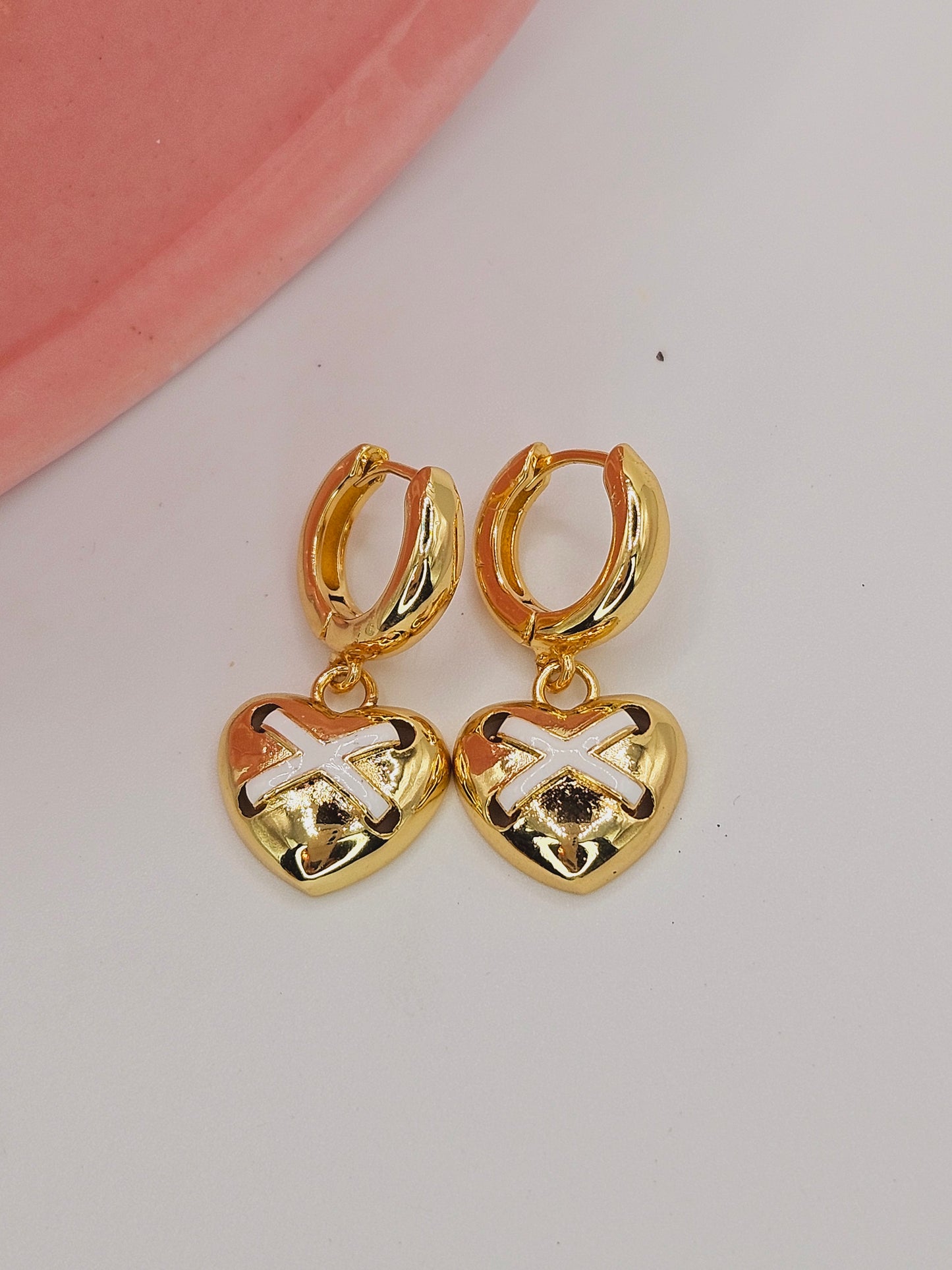 Heart button hoops