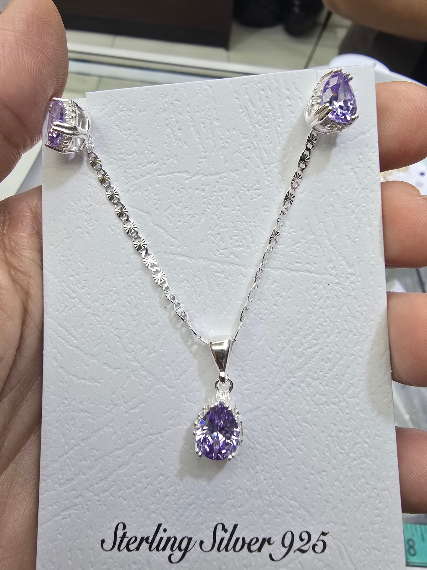 Gemstone  sterling silver 925 plata set aretes studs y cadena con piedra  necklaces and earrings