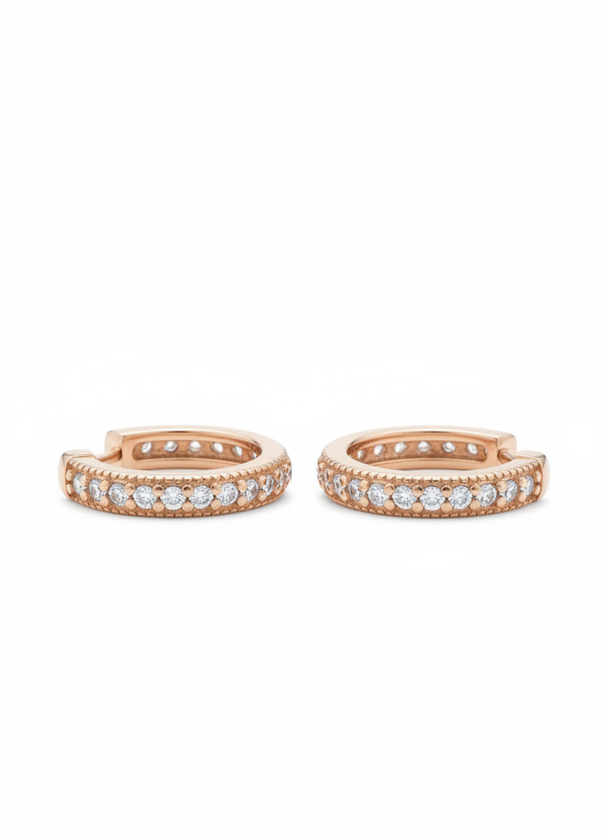 Earring 14K Gold Brasilian hoops and brilliants ring aros zarcillos aretes en gold filled