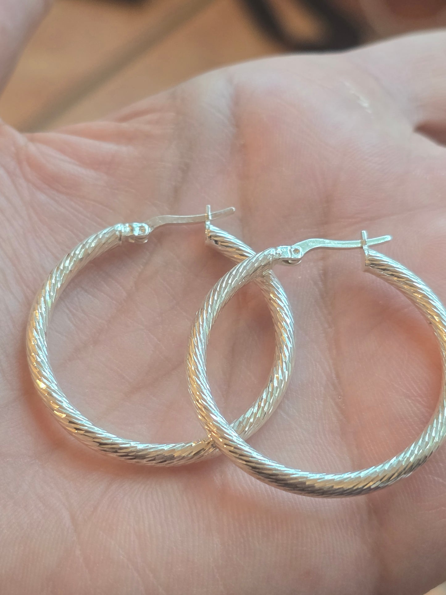 Sterling silver 925 hoops torned argollas aretes candongas de plata 925 modelo torneado - Fui Fuiu Jewelry