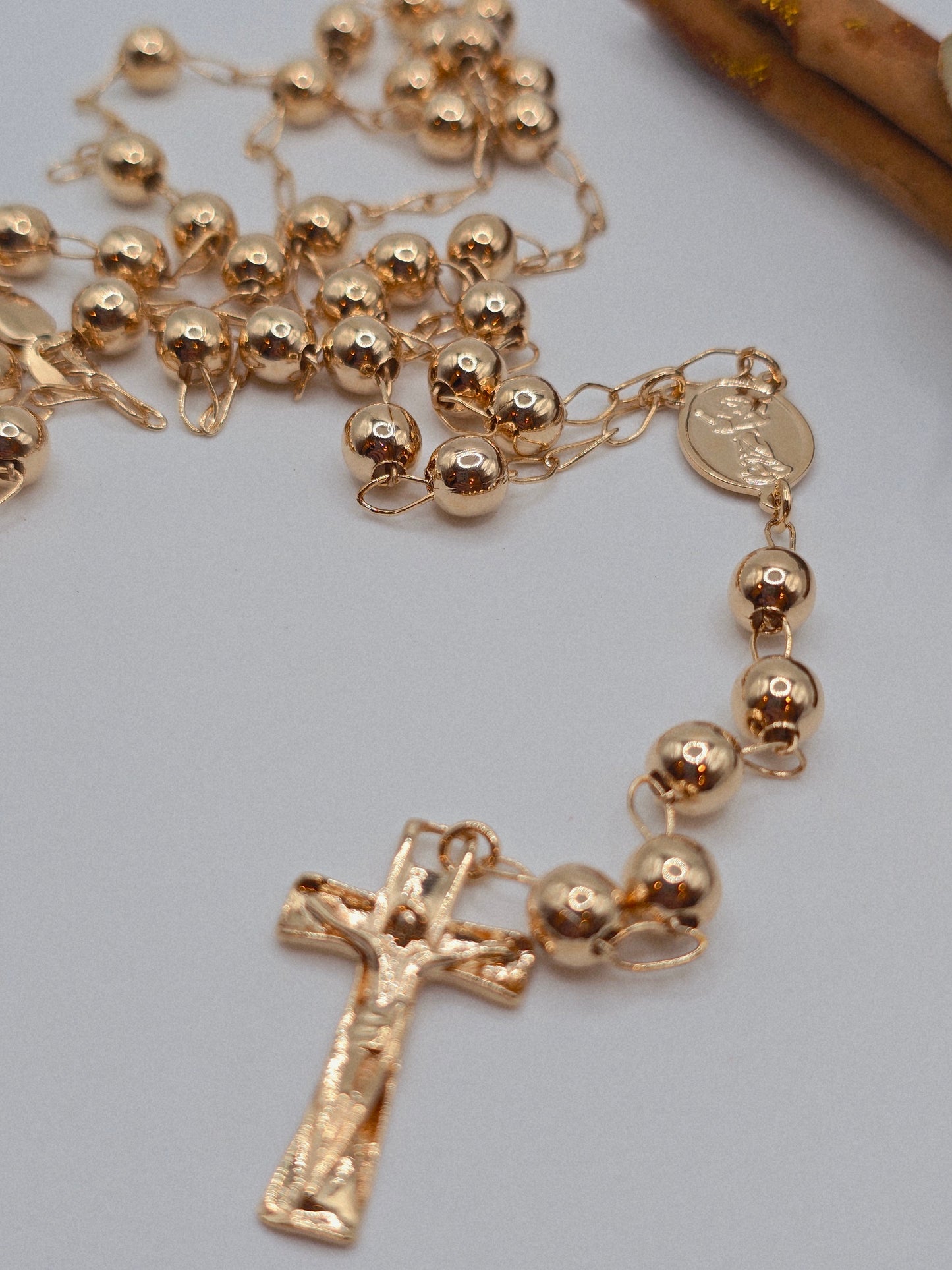 Rosario Cadena laminado de 18K garantizado Divino Niño necklace Oro Brasilero Rosary