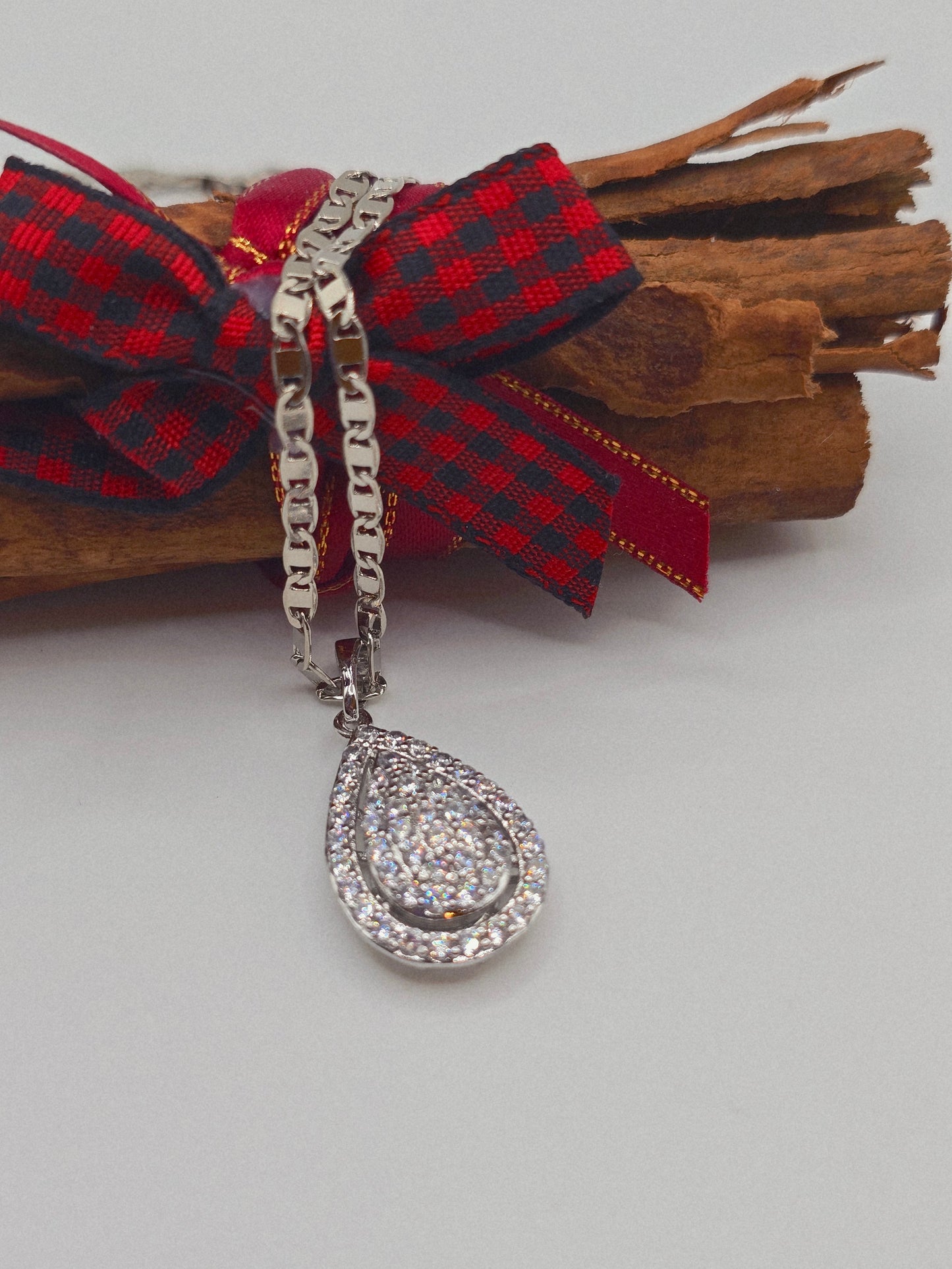 Zirconia Drop Necklace silver cadenas plateada gotas con zirconia