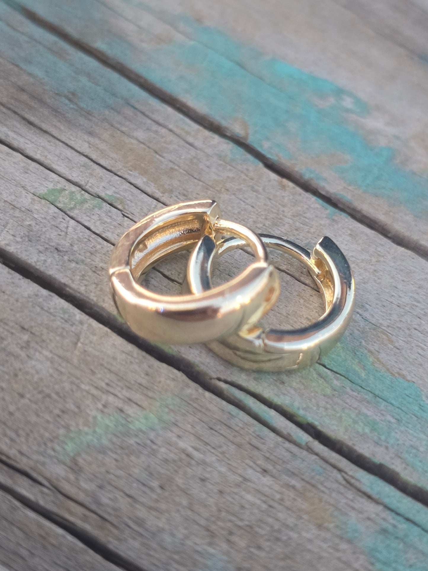 Earring 14K Gold Brasilian hoops ring aros plain zarcillos aretes en gold filled lisos sencillos - Fui Fuiu Jewelry