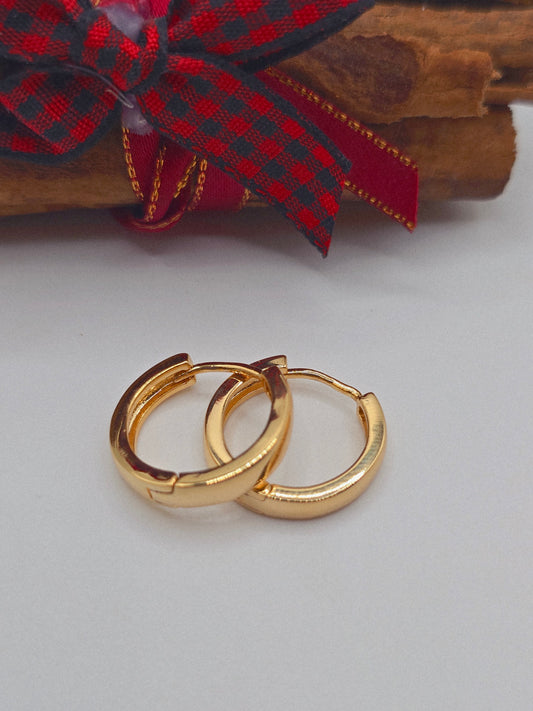 Aretes argollas pendientes hoops gold filled laminado 14K Gold earrings zarcillos
