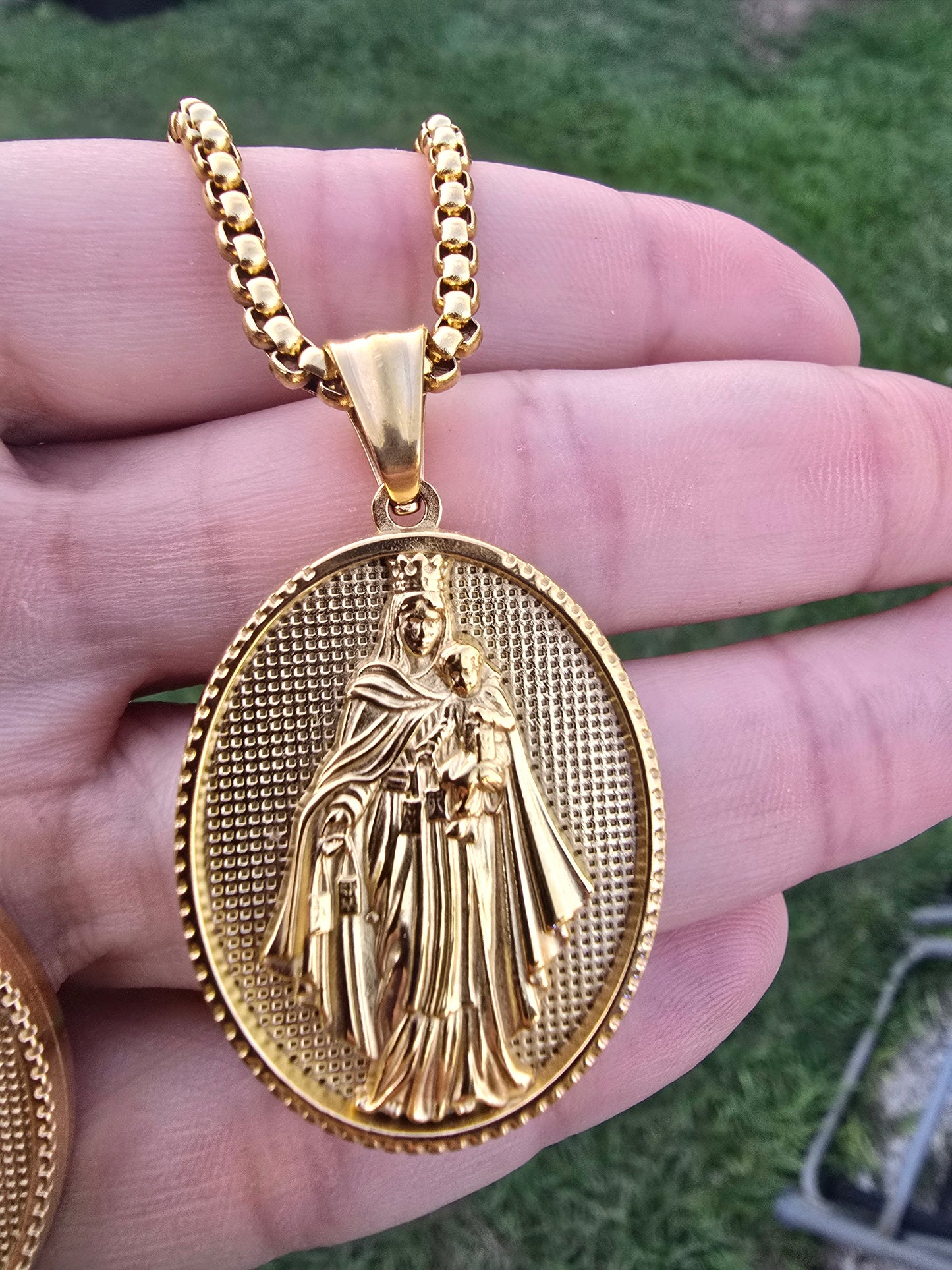 Virgen Mary Necklaces stainless steel  crucifijo acero