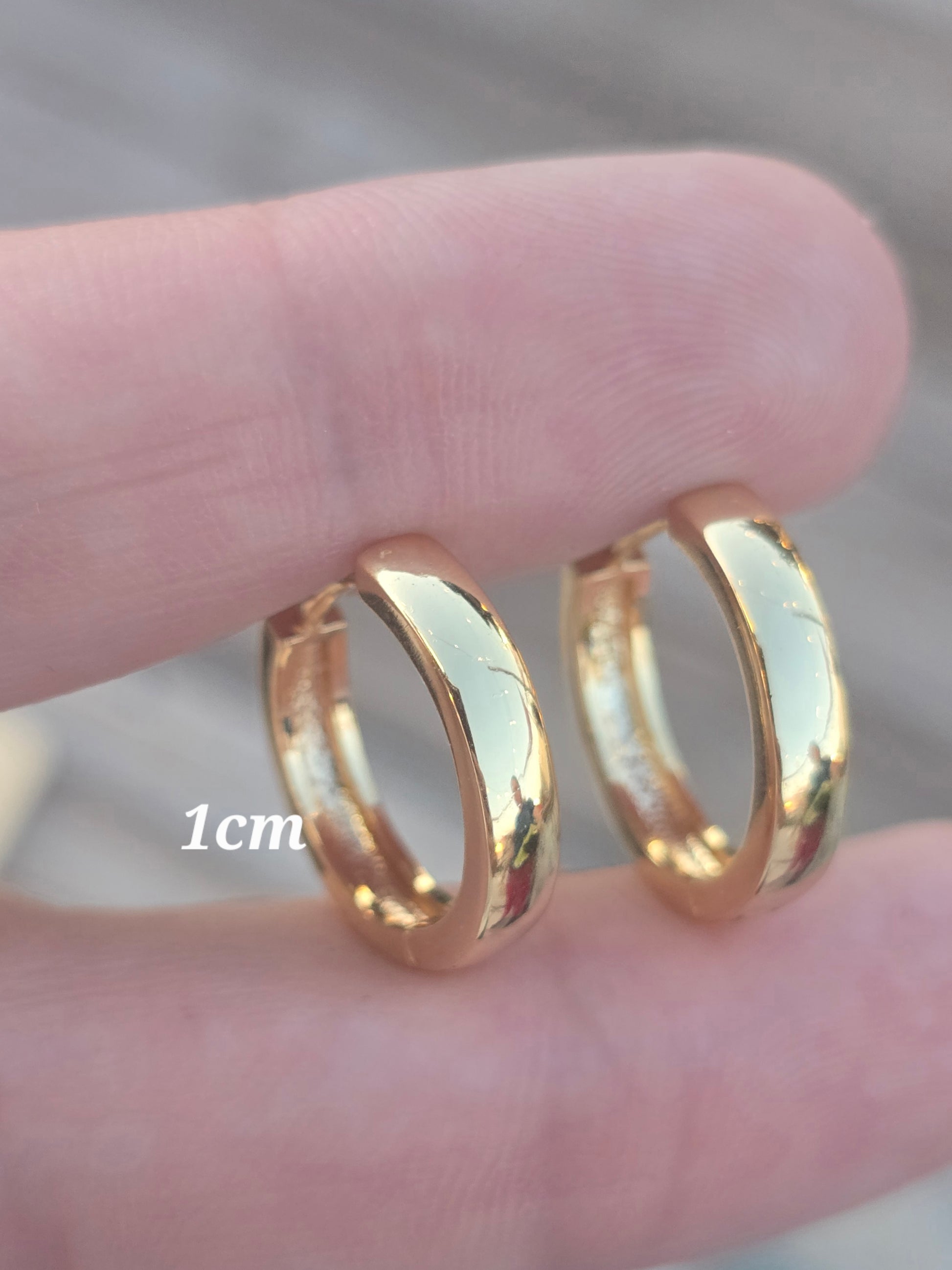 Earring 14K Gold Brasilian hoops ring aros plain zarcillos aretes en gold filled lisos sencillos - Fui Fuiu Jewelry