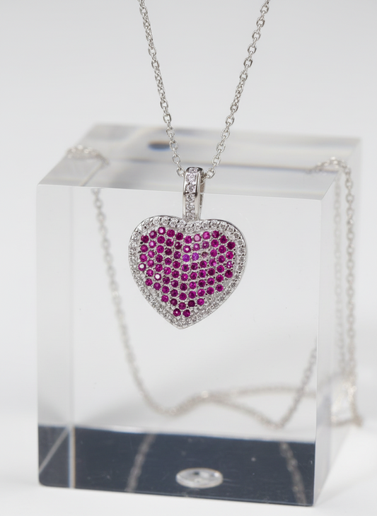 Sterling Silver heart necklace cadena de plata 925 corazon