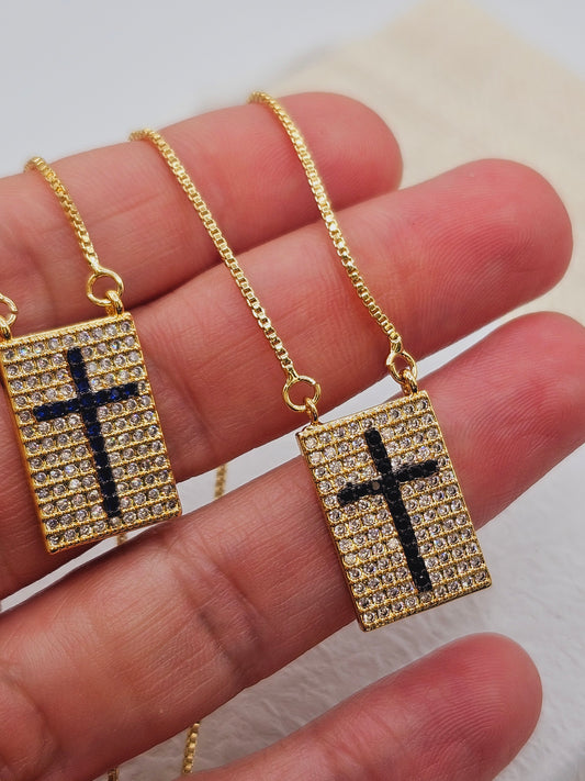 Cross with full zirconia necklace