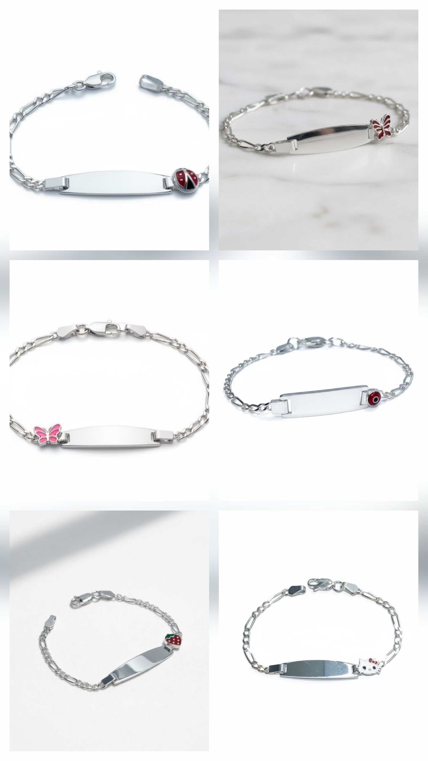 Pulsera niña plata 925 Sterling Silver 925 kids bracelets varios disenos