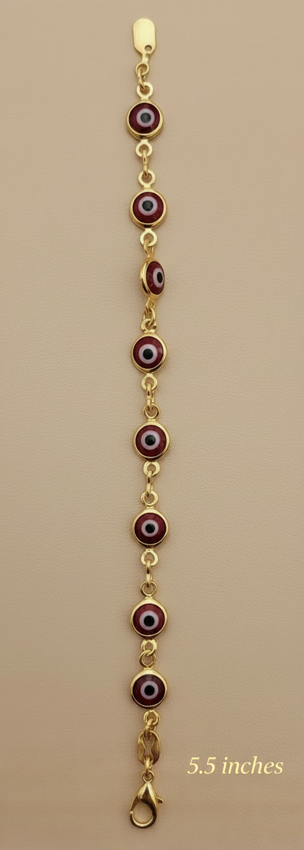 Pulsera con ojo turco ojo de suerte para nin@s bracelet and chain Brasilian Gold  pulsera Oro Brasilero 14K
