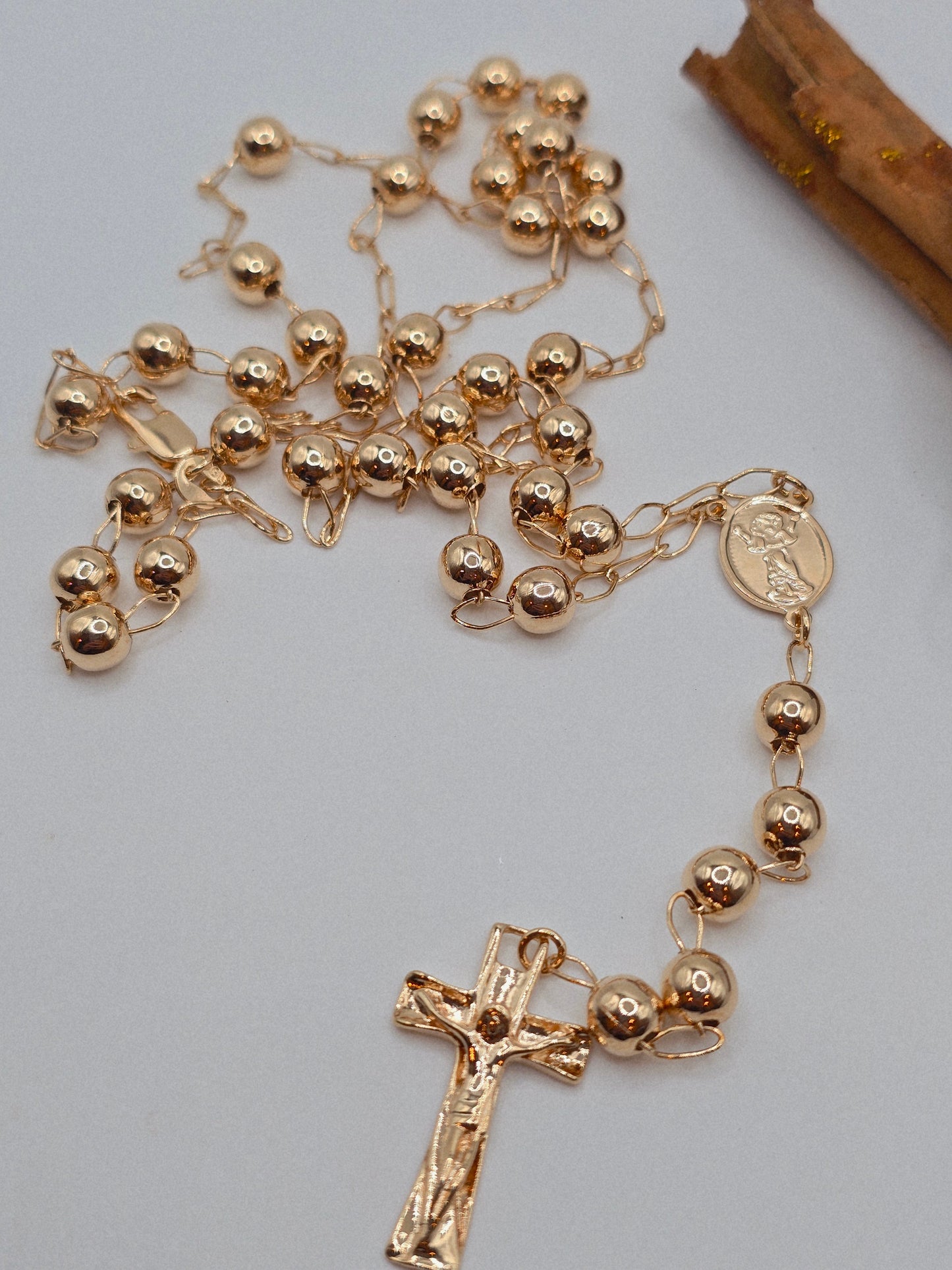 Rosario Cadena laminado de 18K garantizado Divino Niño necklace Oro Brasilero Rosary