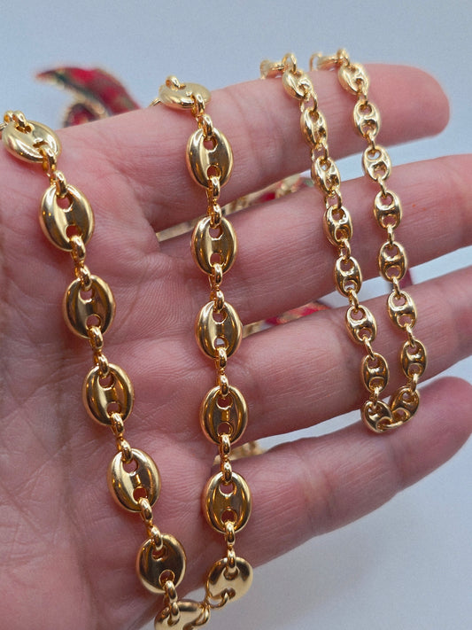 Coffee beans necklaces 14K Lamited gold Bralian Gold cadena en Oro Gold Filled Oro Brasilero 14K estilo de grano de café